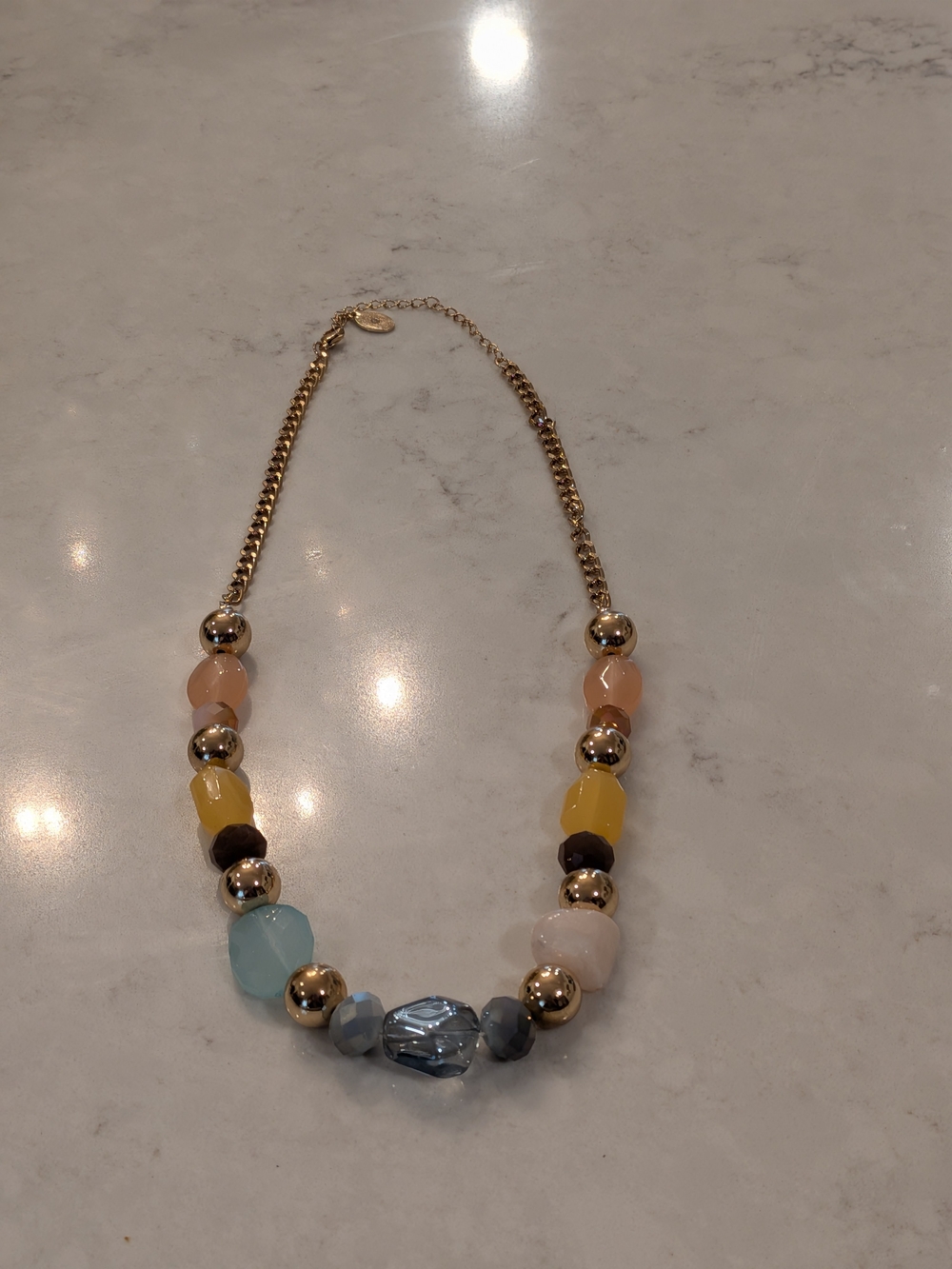 Catherine Malandrino Gold-Tone Multicolor Beaded Statement Necklace